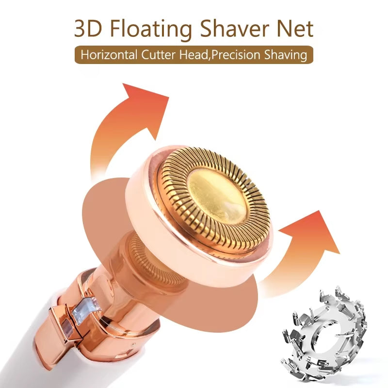 Portable 2 in 1 Electric Epilator Eyebrow Trimmer Women'S Body Facial Lip Epilator Rechargeable Mini Painless Razor Shave Shaver